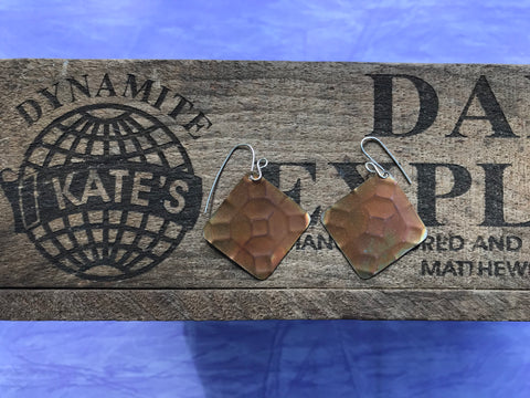 Volleyball Tile Copper Earrings