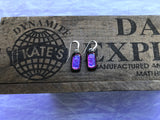 Reddish Purple Dichroic Glass Earrings