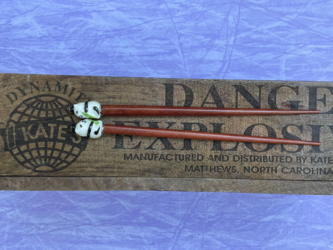 Panda with Bamboo Brown Hair Sticks