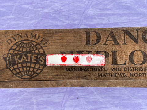 Medium Red Strawberries White Enamel Barrette