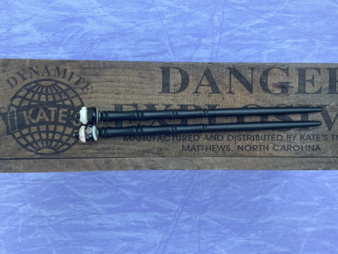 Black Lucky Japanese Kitty Black Hair Sticks