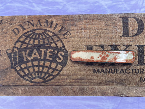 Small Brown Paw Print on Tan Enamel Barrette