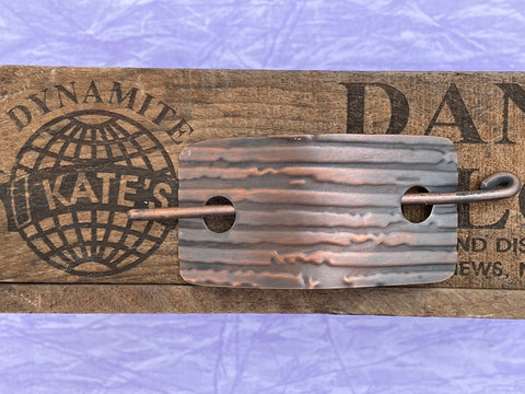 Wood Copper Barrette/Scarf Pin Antique Look