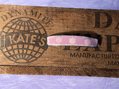 Small Light Pink Flowers Pink Enamel Barrette