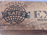Pinkish Silver Dichroic Glass Post Earrings