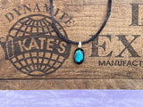 Small Teal Dichroic Glass Pendant