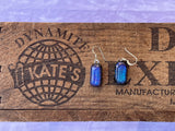 Sapphire and Purple Dichroic Glass Earrings