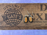 Orange Crinkle with a Touch of Green Dichroic Glass Earrings