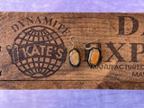 Orange Crinkle with a Touch of Green Dichroic Glass Earrings