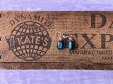 Sapphire and Purple Dichroic Glass Earrings