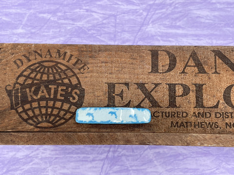 Blue Dolphins on Light Blue Enamel Barrette