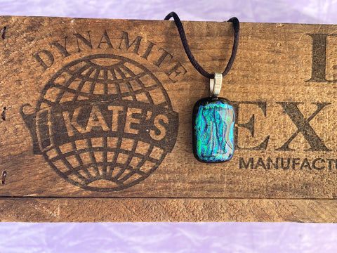 Blue Green Dichroic Glass Pendant