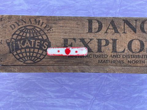 Small Red Strawberry on White Enamel Barrette