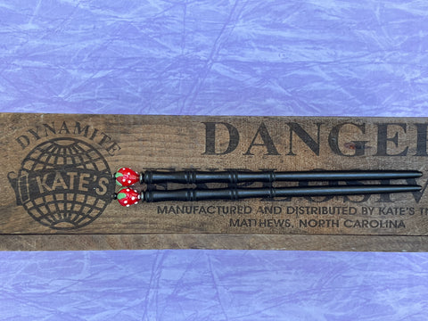 Strawberry Black Hair Sticks