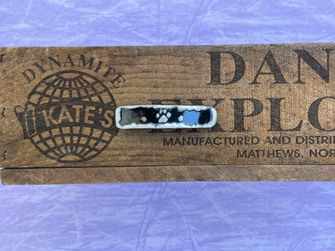 Small Light Gray Paw Print and Bones on Black barrette