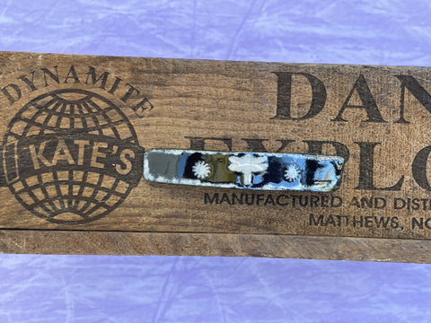 Medium Gray Dragonfly and Suns Black Enamel Barrette