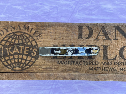 Medium Light Gray Paw Print and Bones Black Enamel Barrette