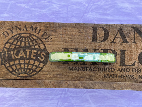 Medium Green Butterfly Light Green Enamel Barrette