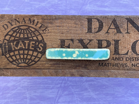 Medium Pale-Yellow Music Note Mint Green Enamel Barrette