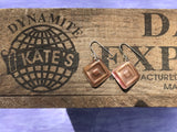 Double Square Copper Earrings