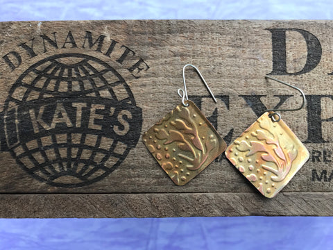 2 Strand Seaweed Copper Earrings