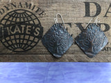 Modern Tree Open Leaves  Antique Look Copper Earrings