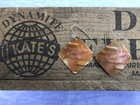 Abstract Copper Earrings