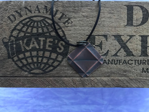 Square Copper Antique Look Pendant