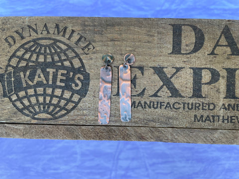 Crackle Copper Post Antique Look Earrings