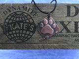 Paw Print Copper Pendant