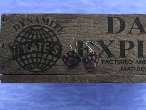 Paw Print Copper  Earrings