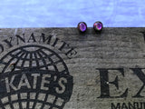Hot Pink Dichroic Glass Post Earrings