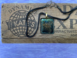 Gold Bee on Iridescent Glass Pendant