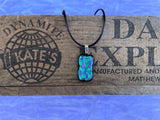 Green Purple Cobalt Bump Dichroic Glass Pendant