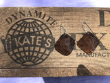 Flat Moon Copper Antique Look Earrings