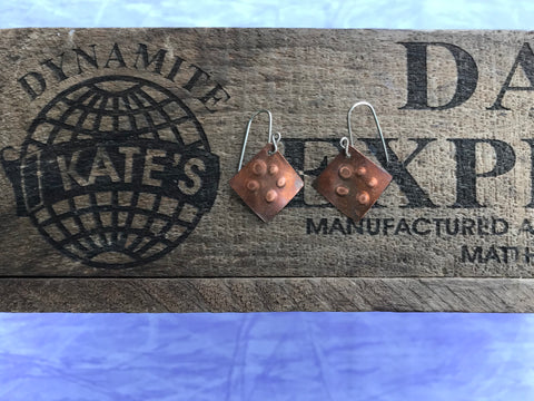 5 Polka Dots Copper Earrings