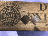 Lock Antique Look Copper Earrings