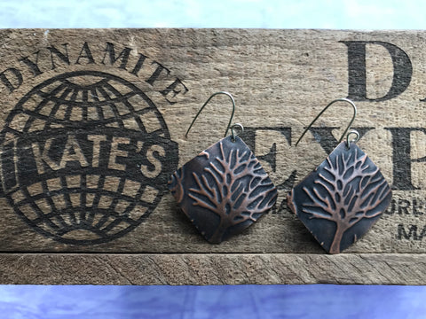 Tree of Life Copper Earrings