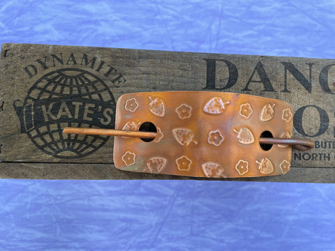 Large Strawberry Copper Barrette