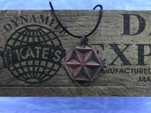 Starburst Copper Antique Look Pendant