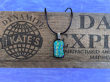 Gold Green Cobalt Bumpy Dichroic Glass Pendant