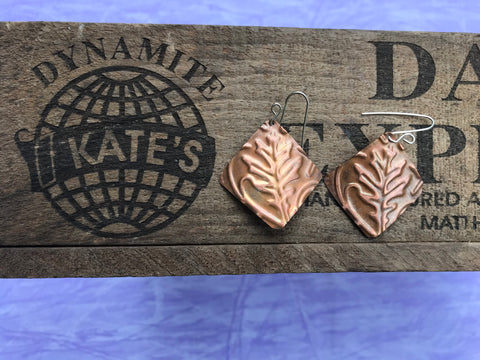 Oak Leaf Copper Earrings