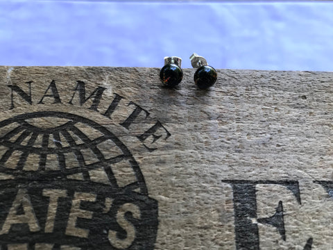 Red Gold Star Dichroic Glass Post Earrings