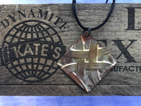 Basket Weave Copper Pendant