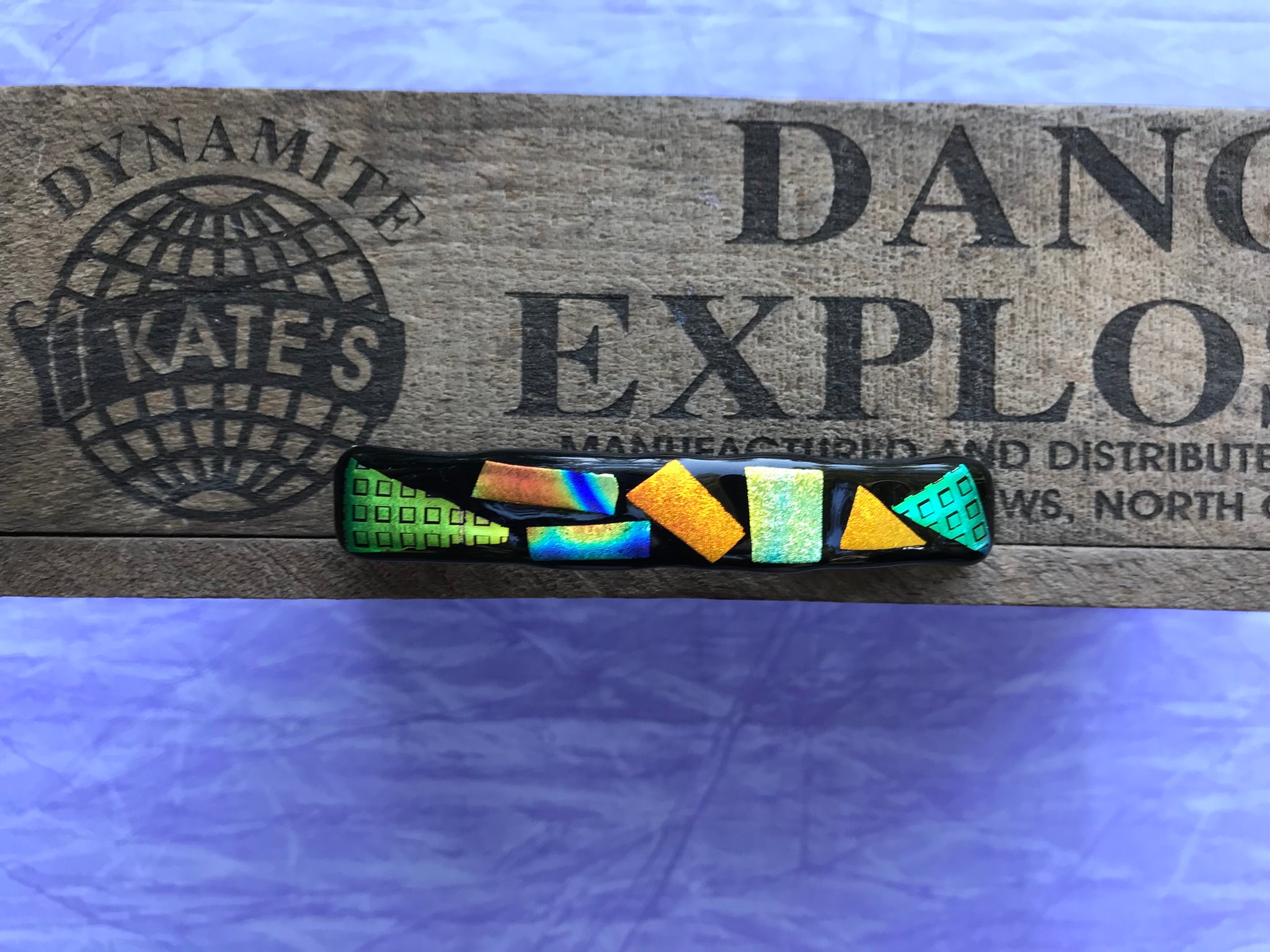 Fused glass black and gold barrettes with dicrotic glass sparkle! Happy 453rd of January! ???‍♀️ If the month of grey is  main image 2