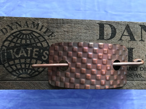 Checkerboard Copper Barrette/Scarf Pin