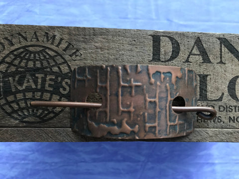Brick Copper Barrette/Scarf Pin Antique Look