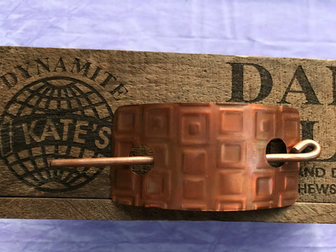 Large Squares Copper Barrette/Scarf Pin