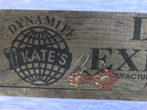 Moroccan Tile Copper Earrings