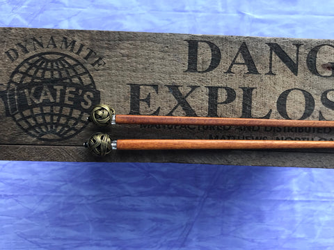 Woven Brass Brown Hair Sticks